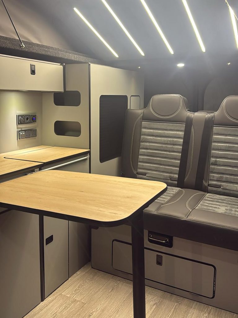 Universal Cool Campers Camper hire North of England - Maisie Moo dining area